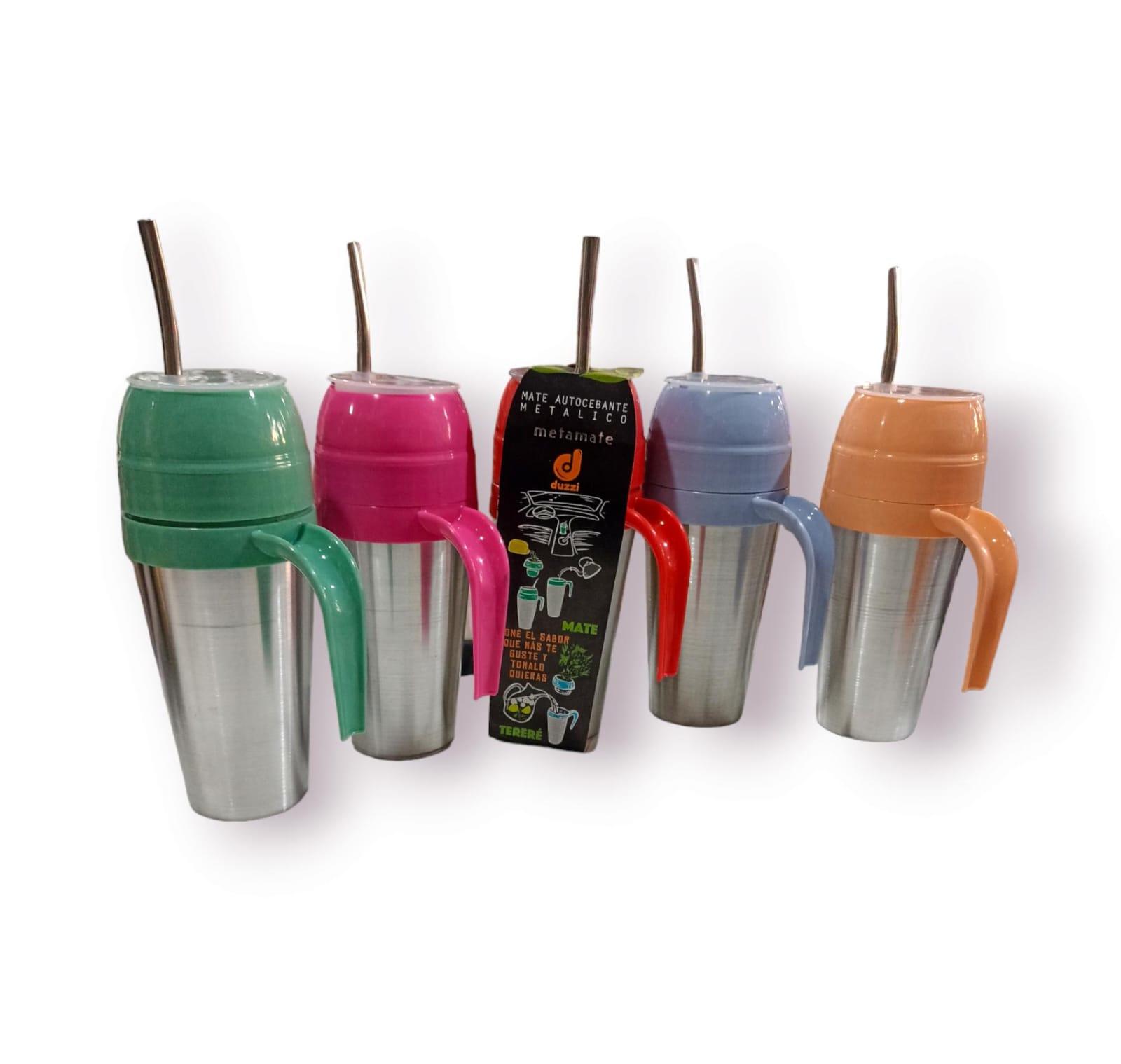 MATE AUTOCEBANTE ALUMINIO 400ML CON MANIJA Y BOMBILLA