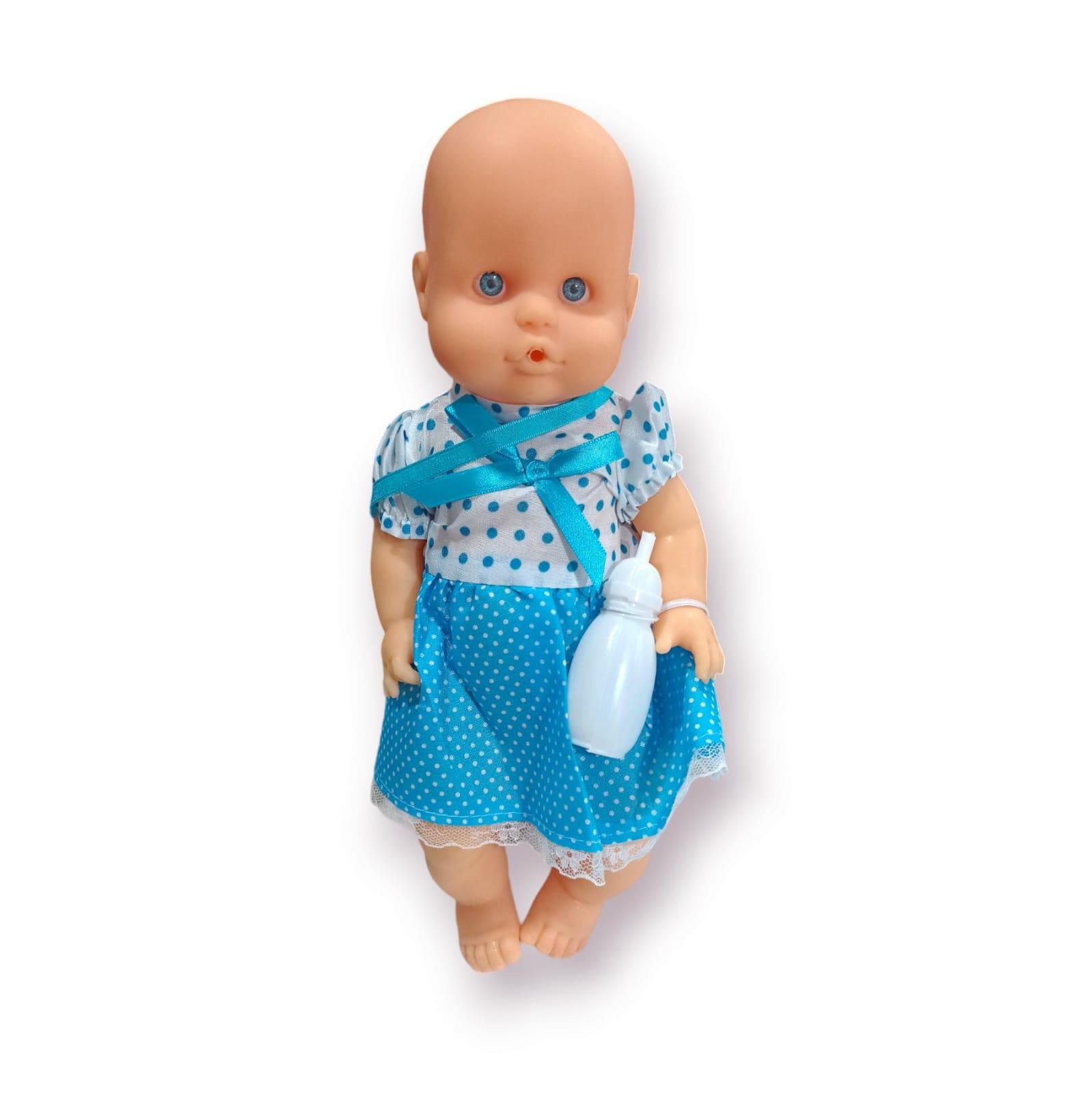 BEBE CON ROPITA Y MAMADERA EN BOLSA 30CM