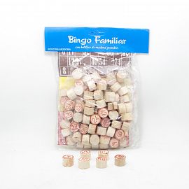 BINGO FAMILIAR MADERA X 24 CARTONES EN BOLSA