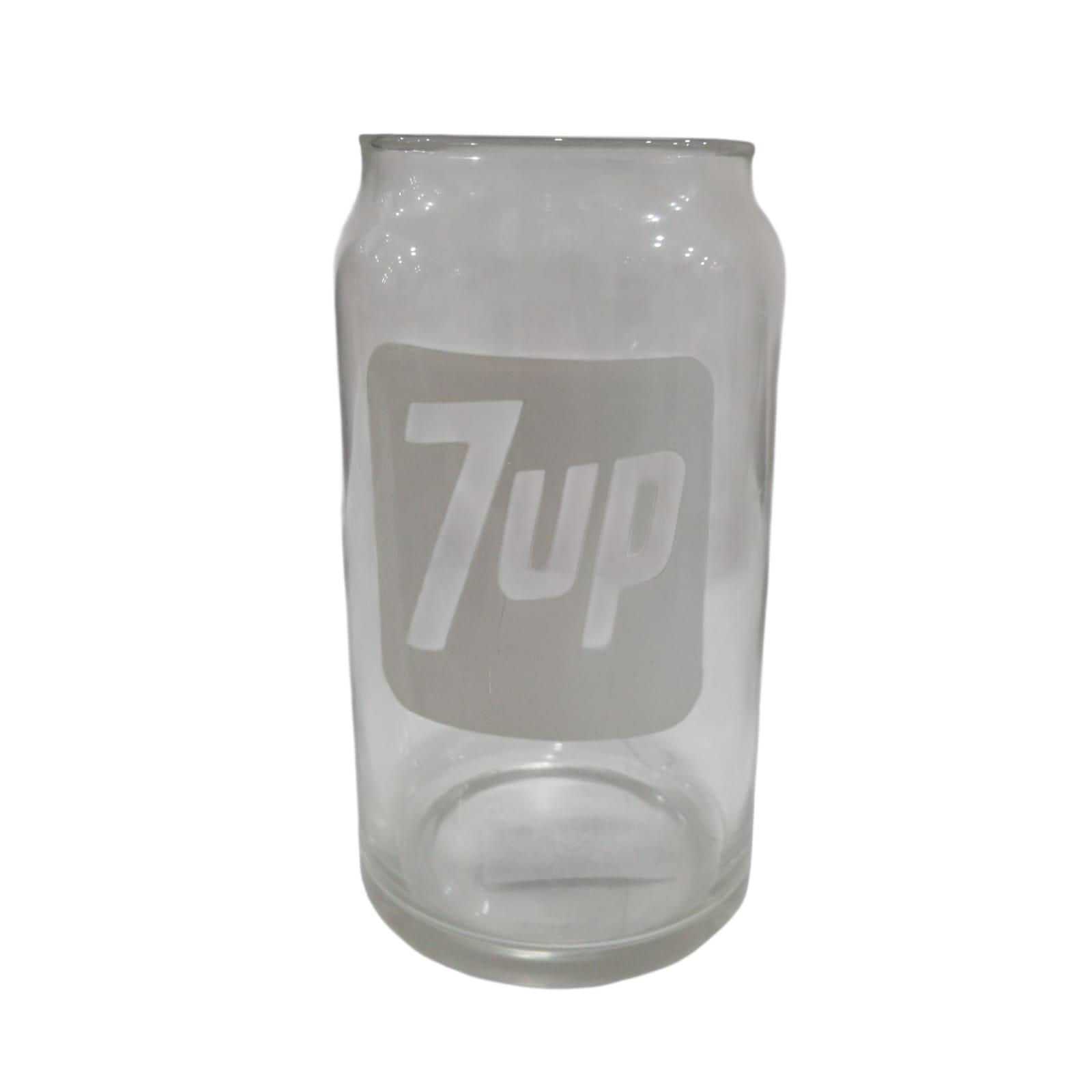 VASO VIDRIO FORMA LATA VINTAGE 7UP 