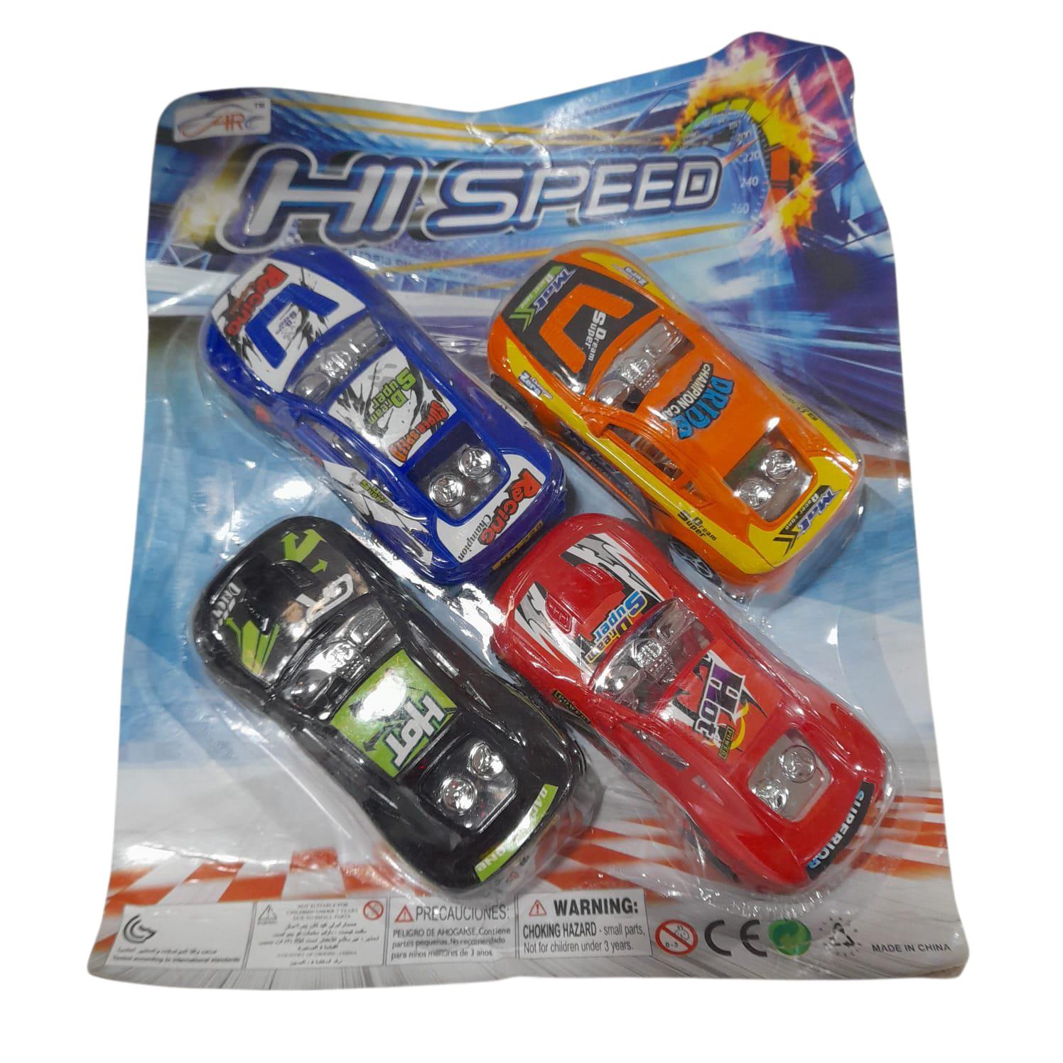 AUTOS DE CARRERA X 4 UNIDADES EN BLISTER