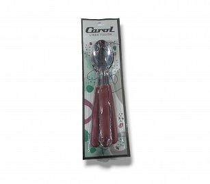 CUCHARA CAROL X 3 UNIDADES COLOR BORDO